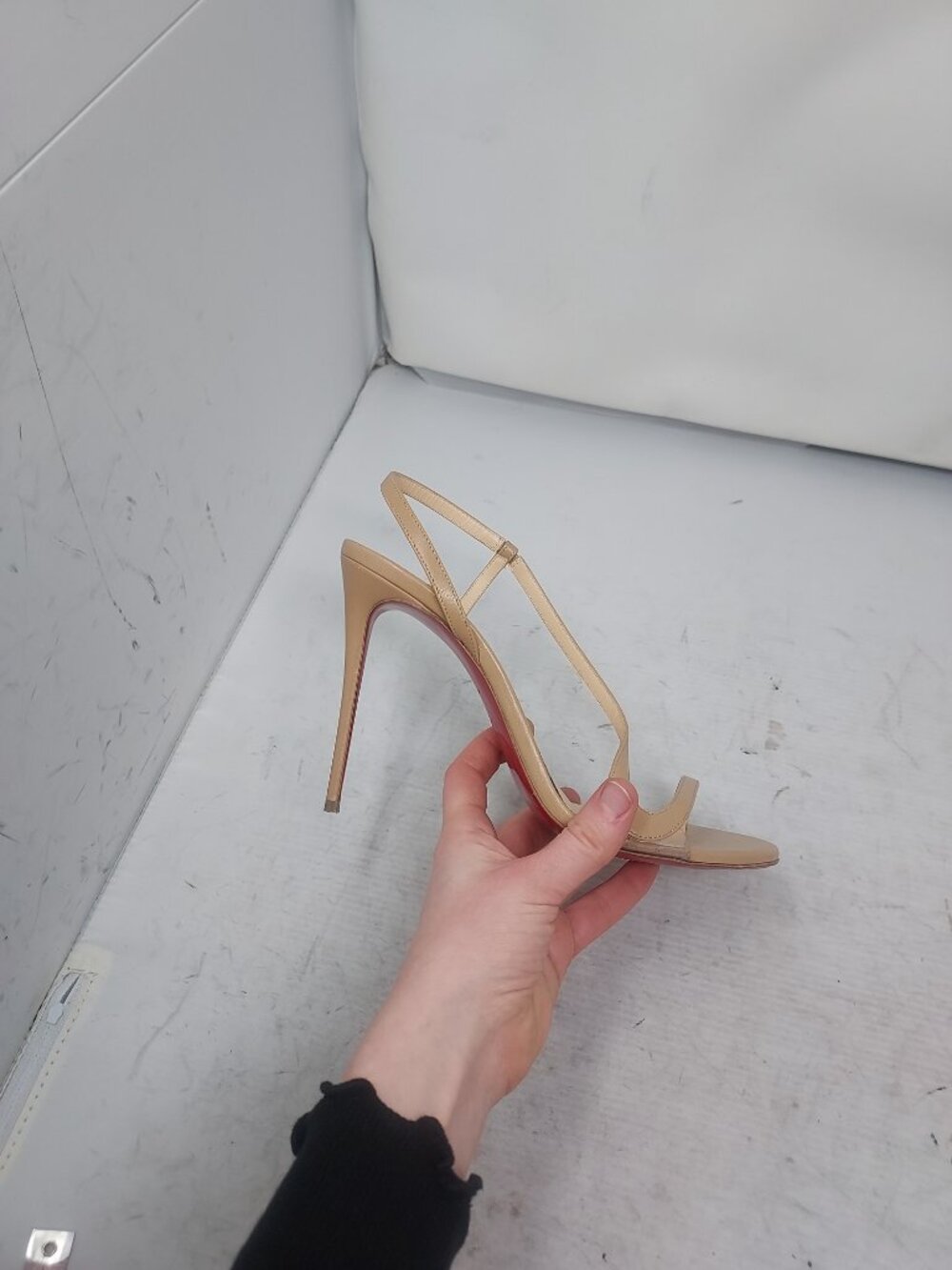 CHRISTIAN LOUBOUTIN Rosalie Strass Nude Strappy Heel Sandal - Picture 3 of 12
